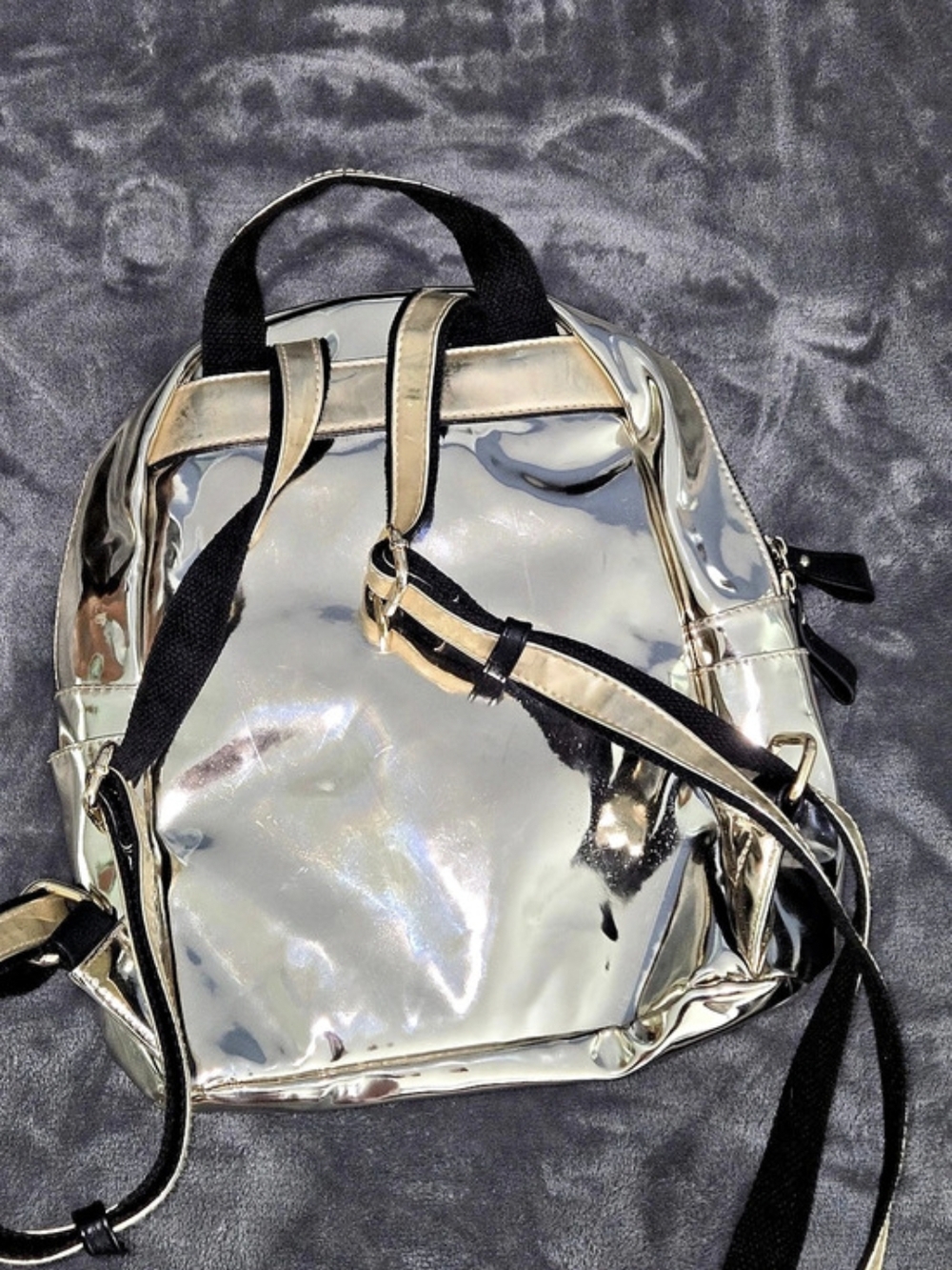 Metallic Silver Backpack - Picture 3 of 7